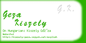 geza kiszely business card